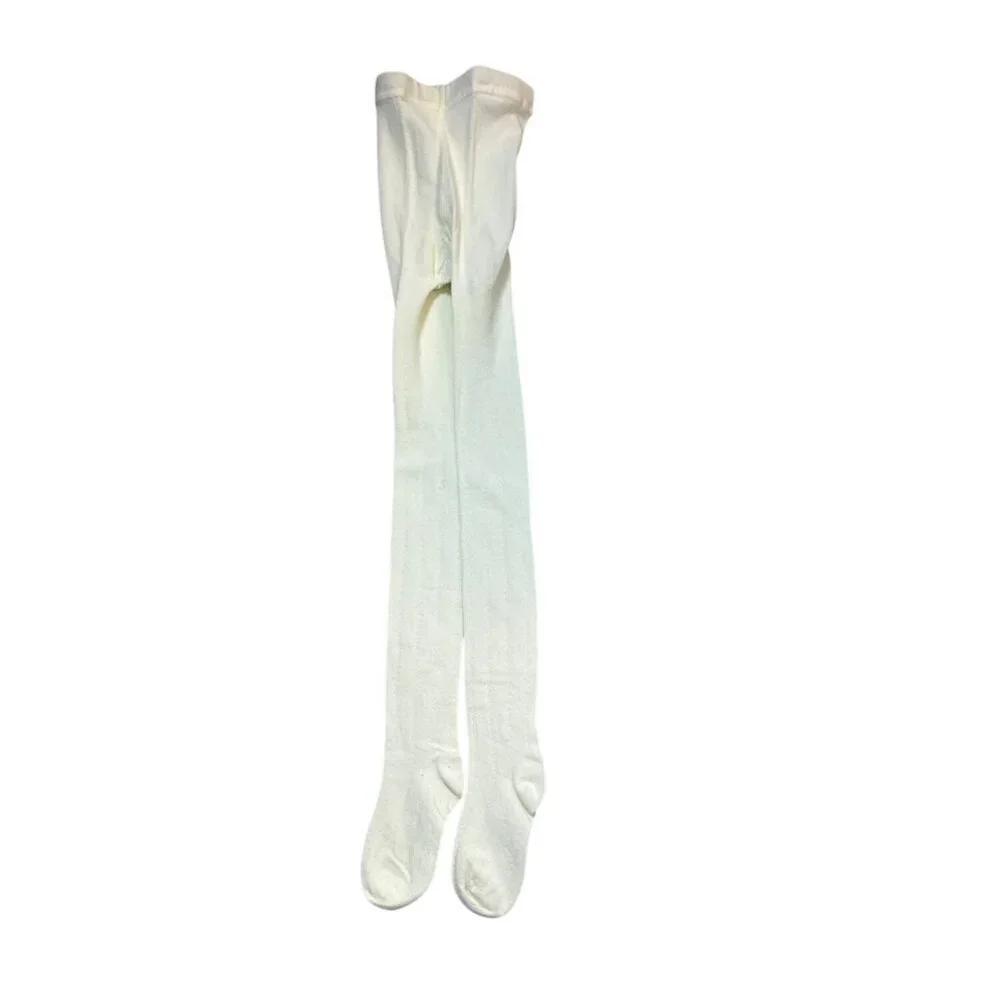 Cream Girl Tights Size 7-10 Cotton/Nylon Blend